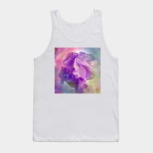 Gold Glitter Iris Flower Tank Top